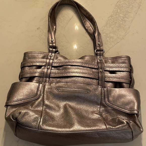 84. B t Shoulder Silver Shoulder Leather Bag  with unique buckle ties - Picture 7 of 16